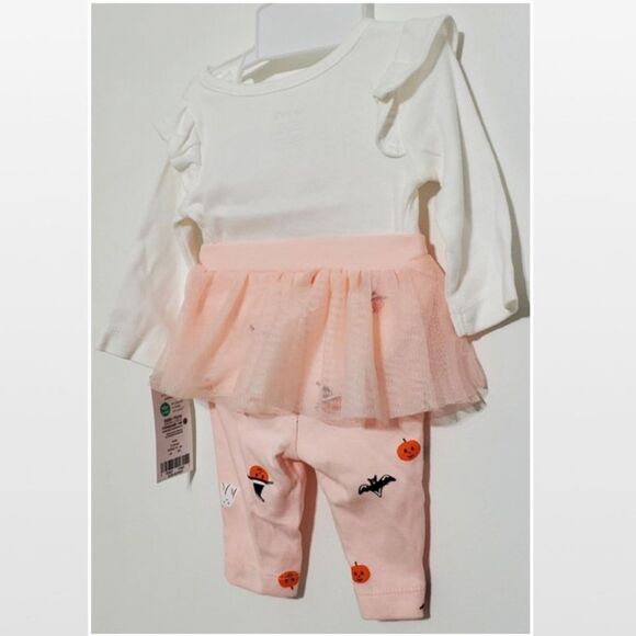New Carters Outfit Baby Girl Newborn 1st Halloween 2 Piece Set Pink White NWT - Picture 9 of 16